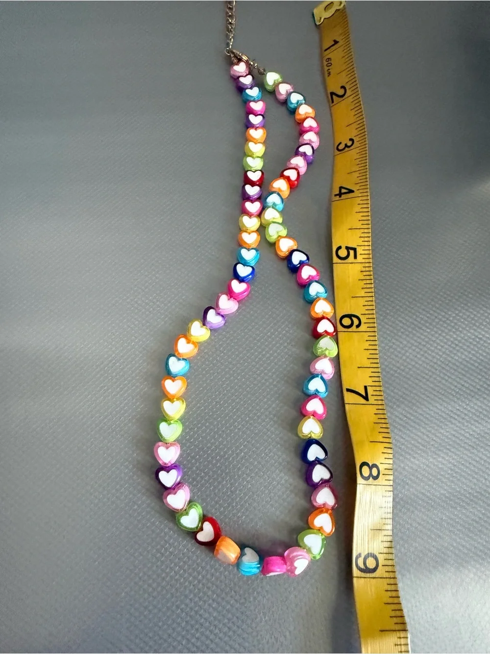Colorful Heart Bead Necklace - Multicolor